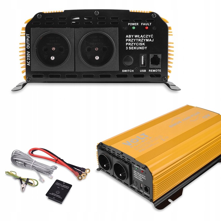 Инвертор Volt Sinus Plus 1500W, 12V/230V, с дистанционно управление, USB, 1000W непрекъснато