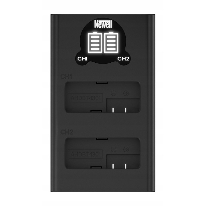 Incarcator DL-USB-C Newell pentru 2x acumulatori CPSS1B, 9x5,5x2,2cm, 45g, micro USB/USB-C