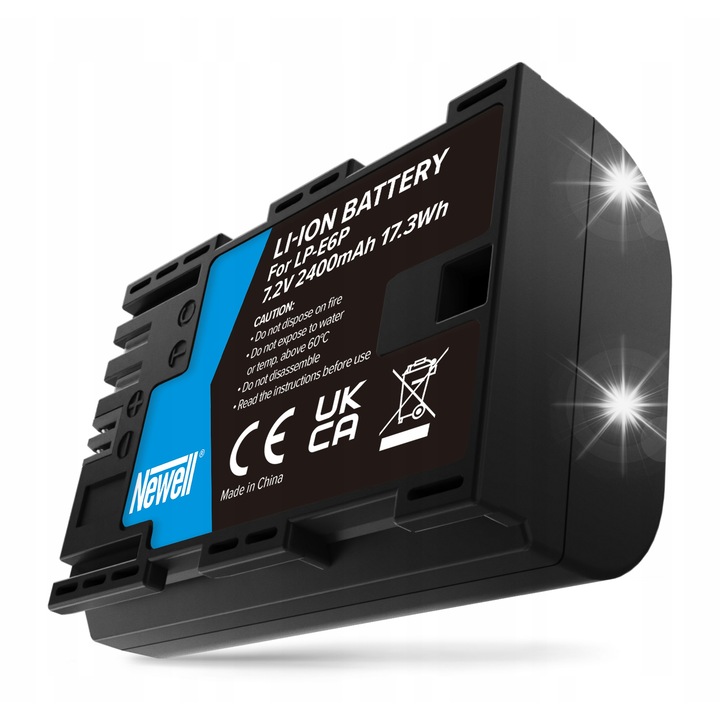 Acumulator Newell LP-E6P 2400 mAh pentru Canon, compatibil cu modele EOS R5 Mark II, 5D, 6D, 7D