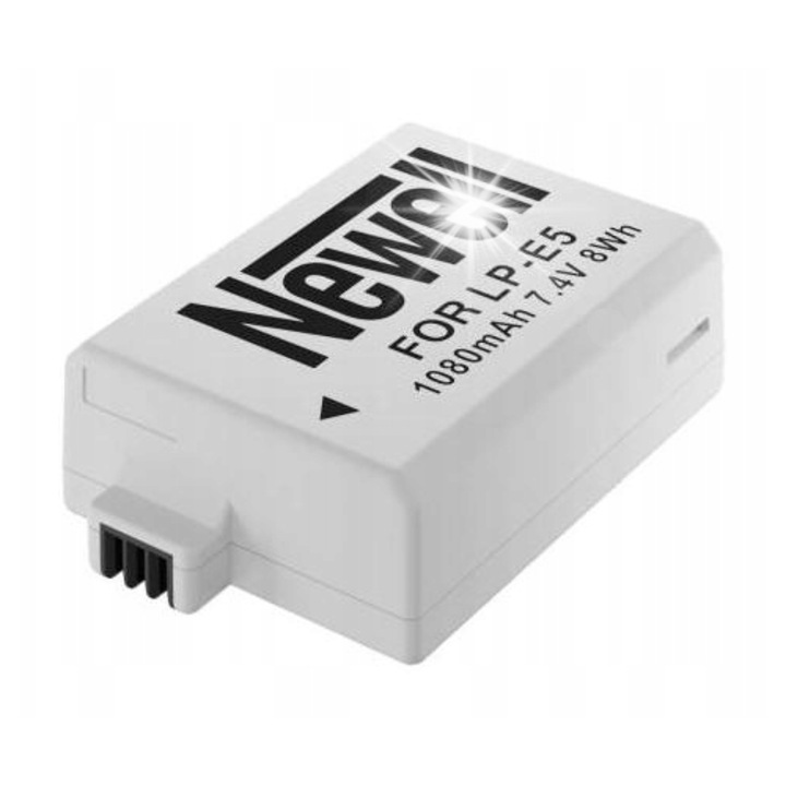 Acumulator Newell LP-E5 pentru Canon, 1080 mAh, 7,4 V, compatibil cu EOS 450D, 500D, 1000D