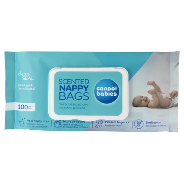 Set 100 pungi parfumate pentru scutece, Ceba, Patratele