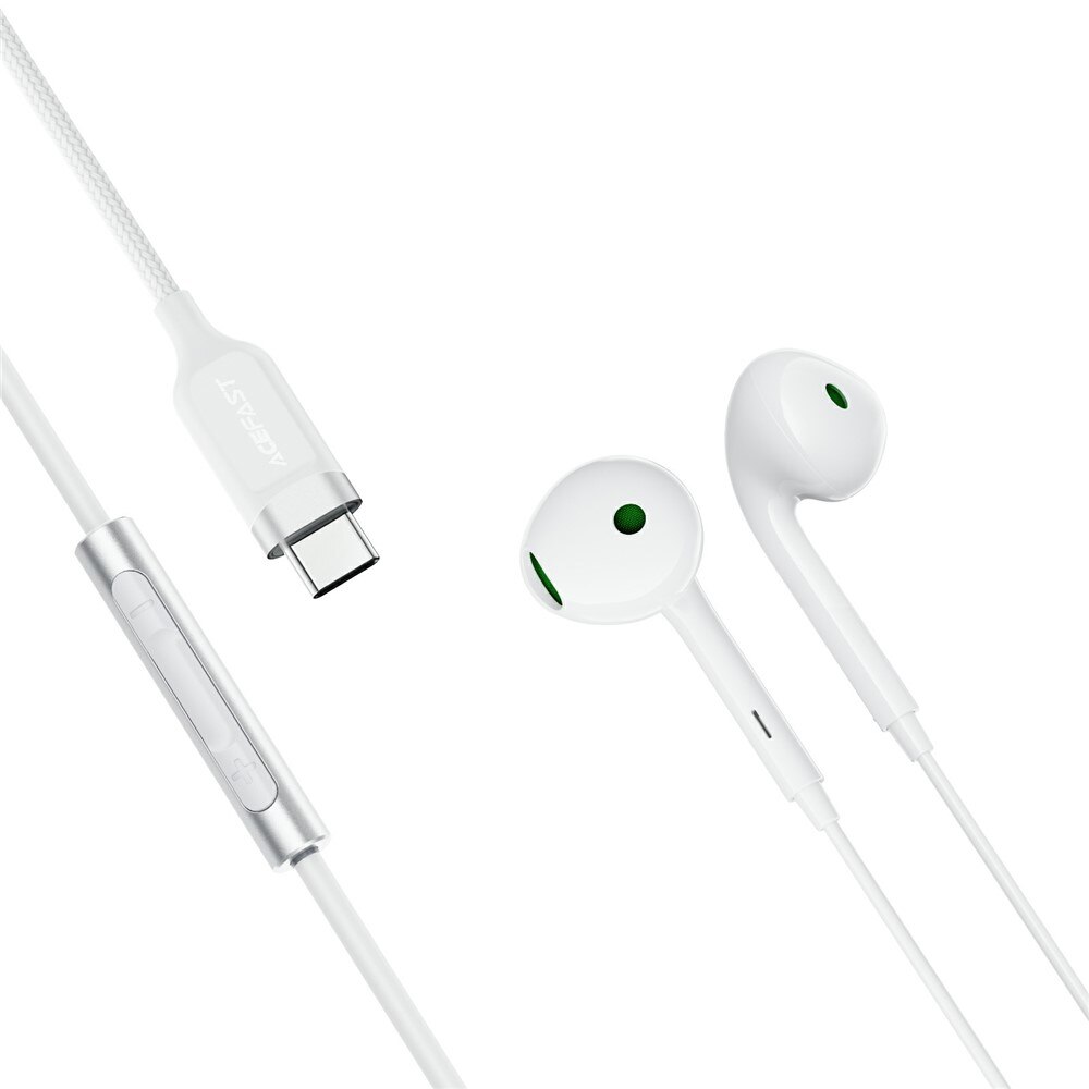 Casti Flexibile cu Fir, Half-in-ear, USB-C, 1.2m - Acefast (L7) - White