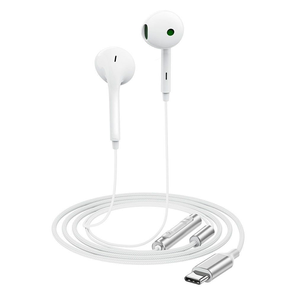 Casti Flexibile cu Fir, Half-in-ear, USB-C, 1.2m - Acefast (L7) - White