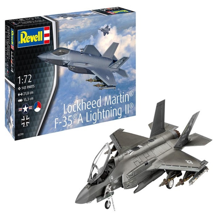 Аеромодел Lockheed Martin F-35A Lightning II, мащаб 1:72 (ниво 4), със 143 части