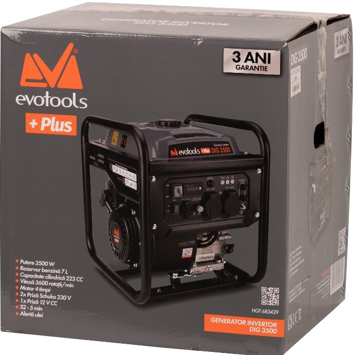 Generator Invertor Evotools Plus DIG 3500, 3500W - eMAG.ro