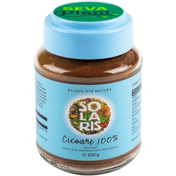 Cafea solubila din Cicoare 100% "fara cofeina", la borcan de sticla, 100g, Solaris Plant