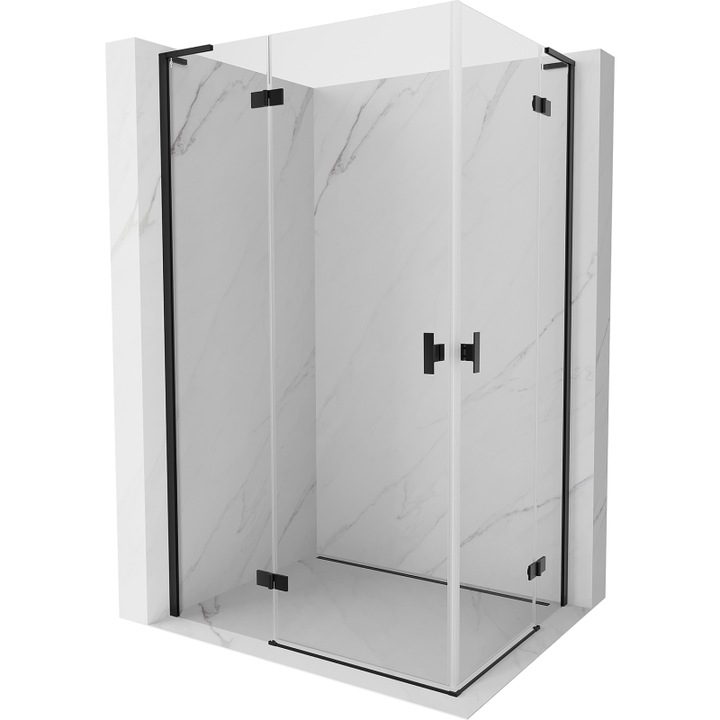 Mexen Mist-H L Duo cabina de dus cu usi batante 115 x 120 cm, transparenta, neagra - 8A5L-115L-120P-70-00