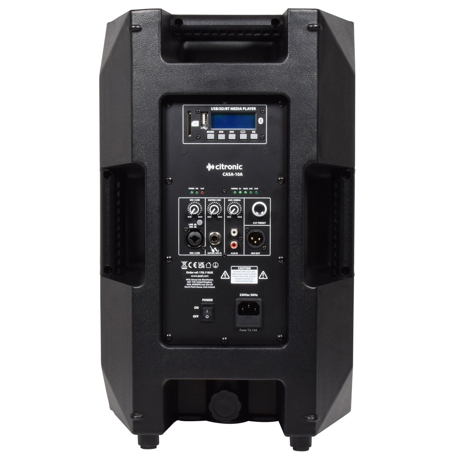 Boxa activa cu DSP Bluetooth 10 inch Citronic CASA-10A