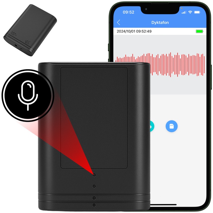 Диктофон EL-AR09, Spreest, компактен, гласово активиран запис, 50x30x15мм