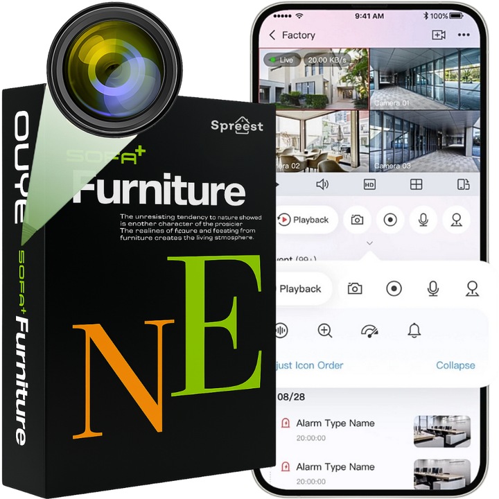 Мини шпионска камера в книга WF-WJ50, 4K, 32GB, 21,8x15,3x4,8см, пълен комплект