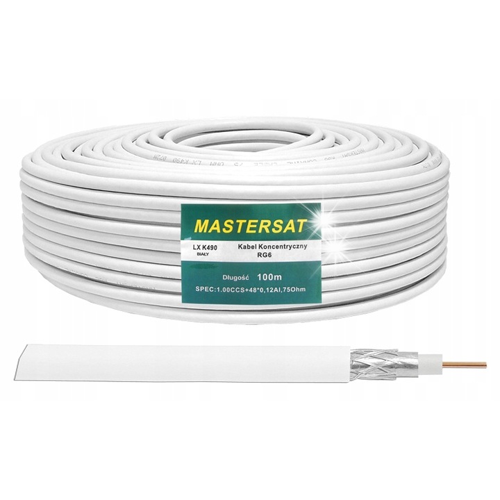 Коаксиални кабели Mastersat, 100м, 6.8мм, устойчиви на атмосферни влияния, гъвкави