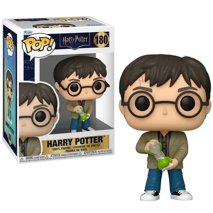 Harry Potter figura homokórával, Funko POP! #180, precíz részletekkel, zöld, 10x15cm