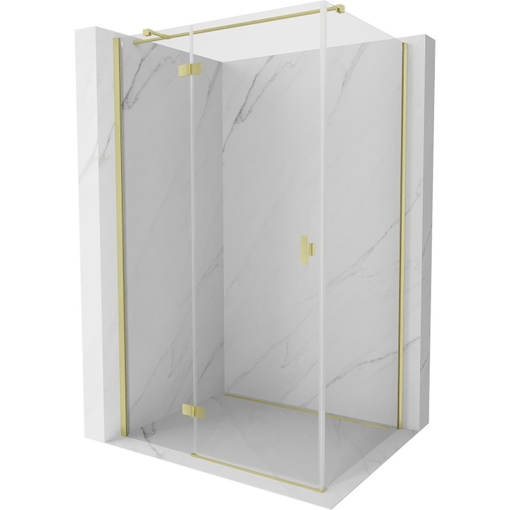 Mexen Mist H T cabina de dus batanta stanga 95 x 90 cm, transparent, auriu periat - 8A5T-095-090-55-00-L
