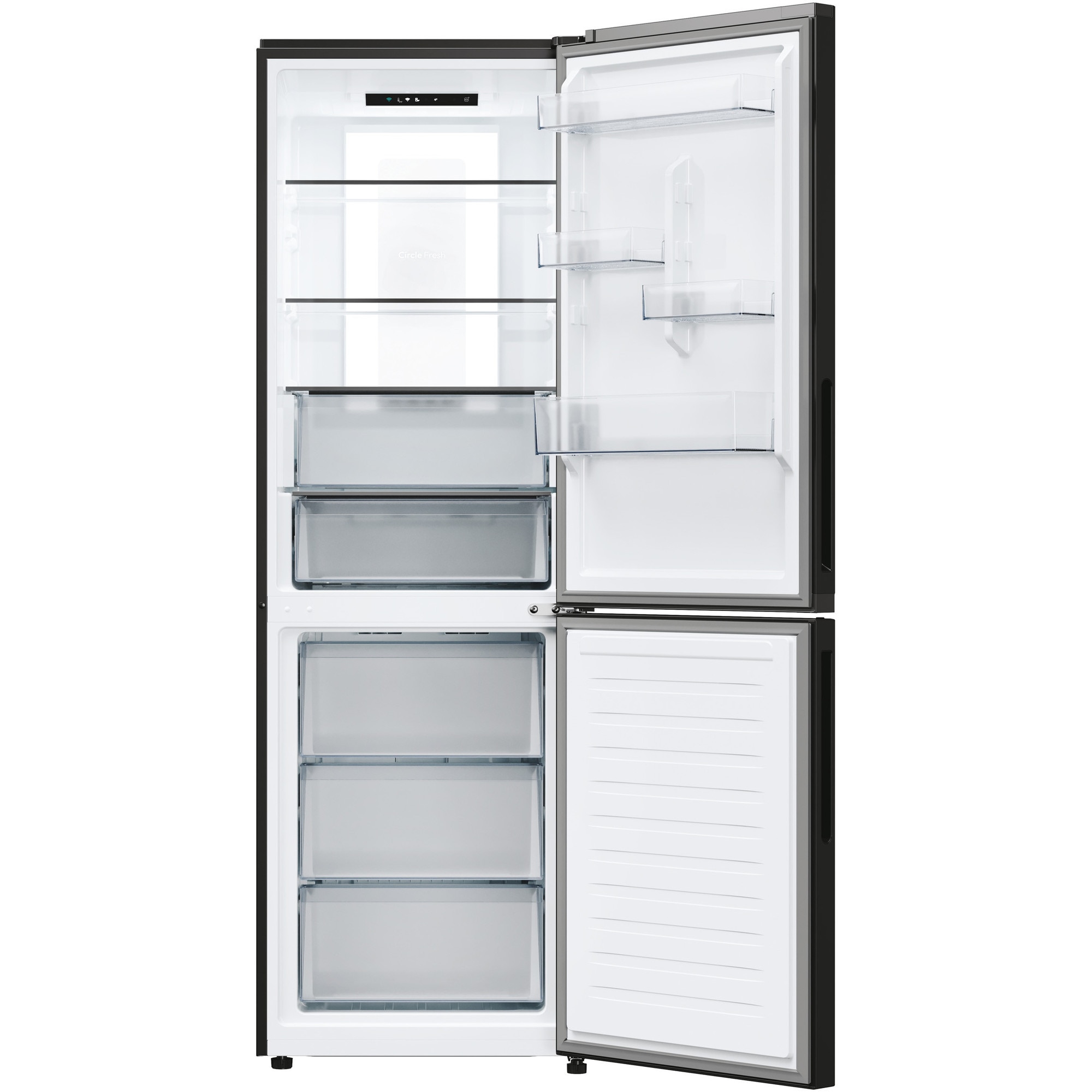 Combina frigorifica Candy, No Frost, 355 l, H 185 cm, Clasa E, Wi-Fi, Negru