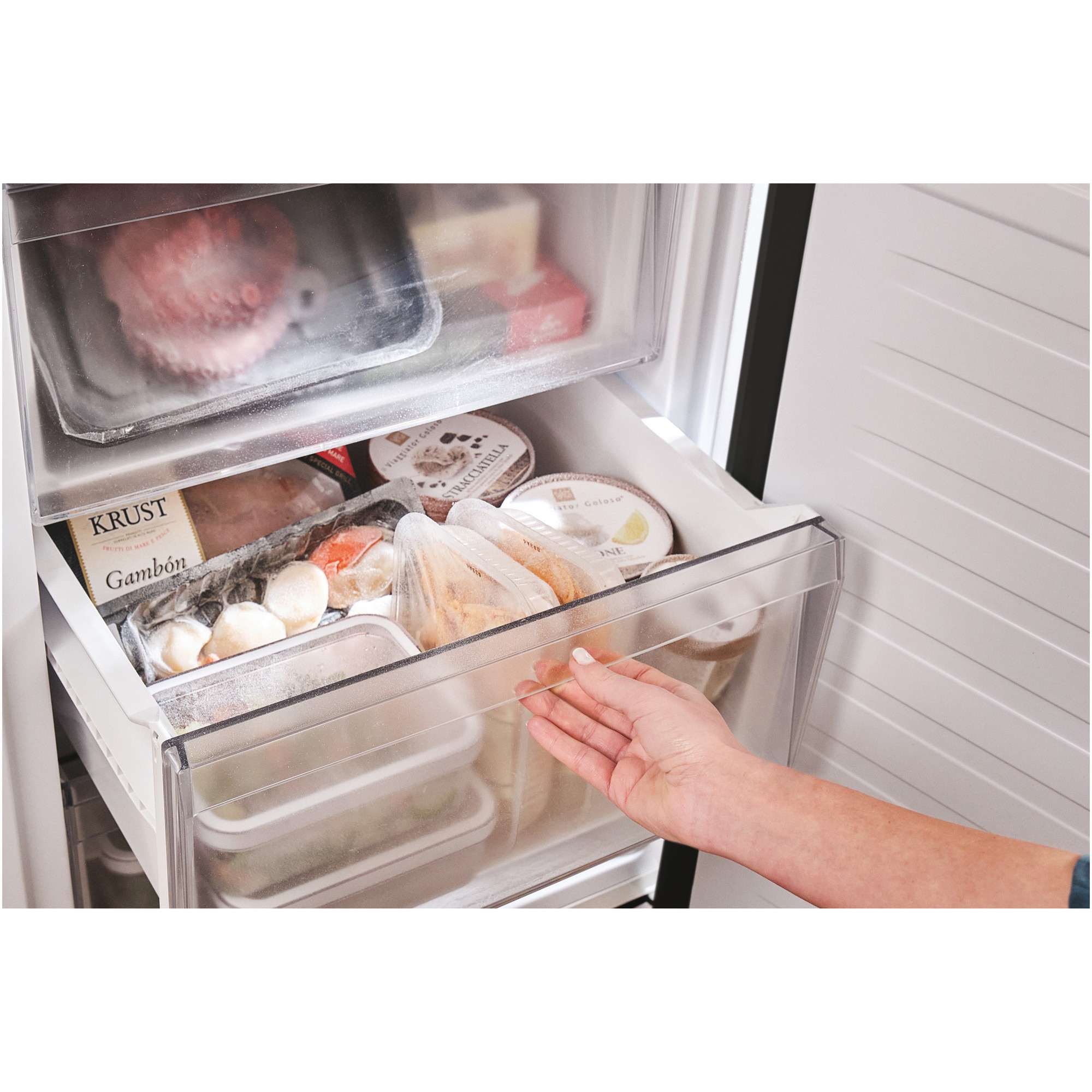 Combina frigorifica Candy, No Frost, 355 l, H 185 cm, Clasa E, Wi-Fi, Negru