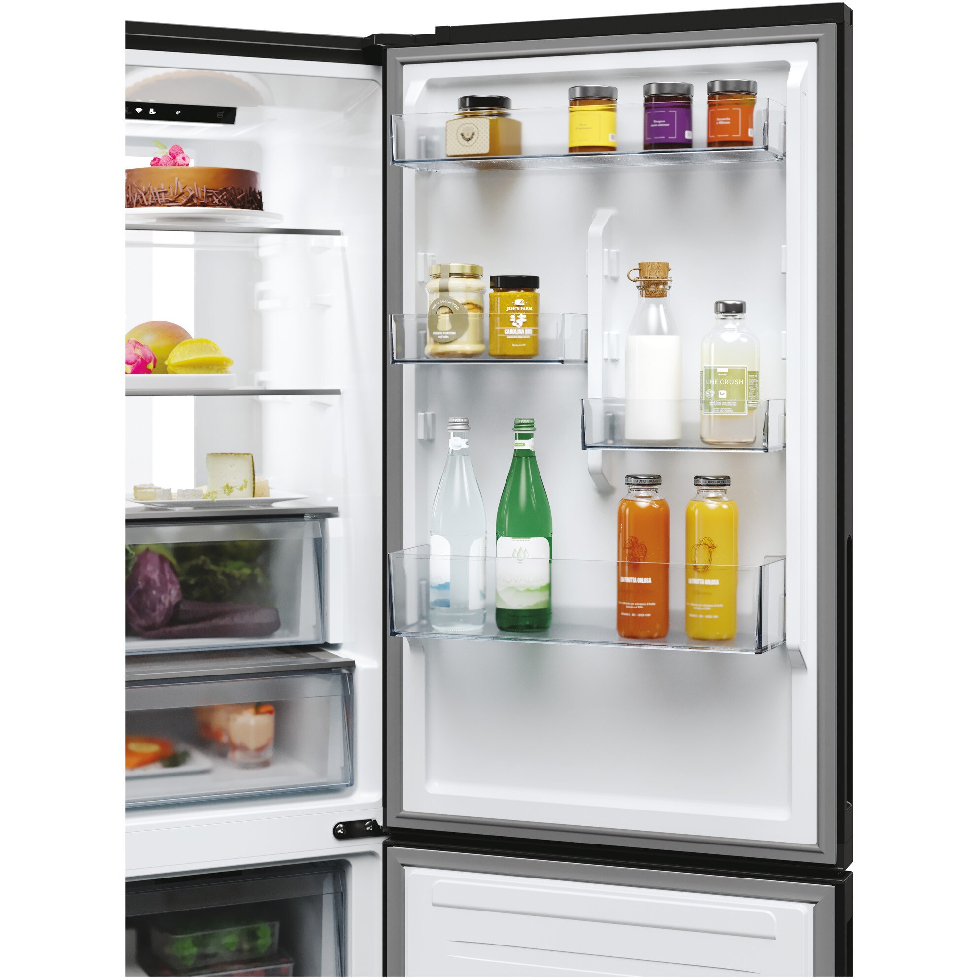 Combina frigorifica Candy, No Frost, 355 l, H 185 cm, Clasa E, Wi-Fi, Negru