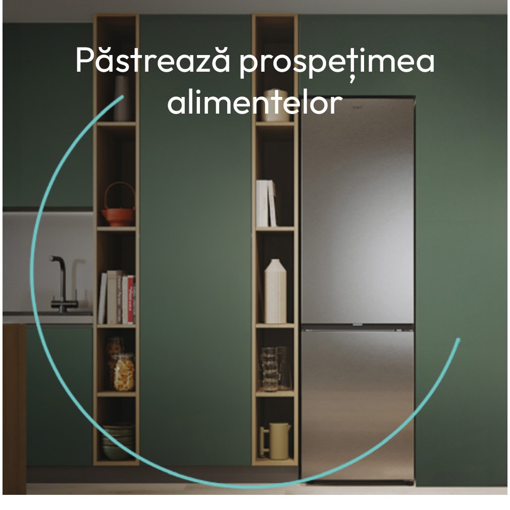 Combina frigorifica Candy, No Frost, 355 l, H 185 cm, Clasa E, Wi-Fi, Negru