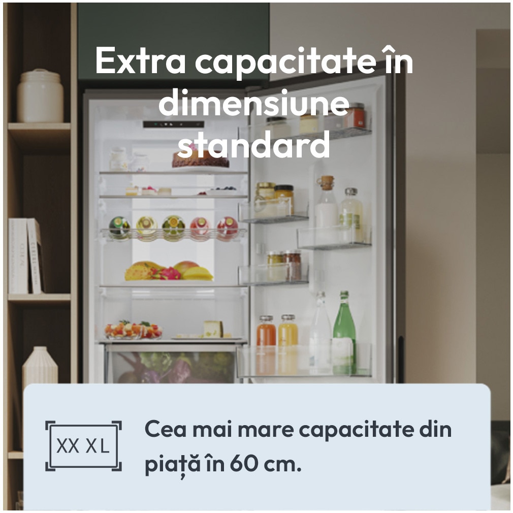 Combina frigorifica Candy, No Frost, 355 l, H 185 cm, Clasa E, Wi-Fi, Negru