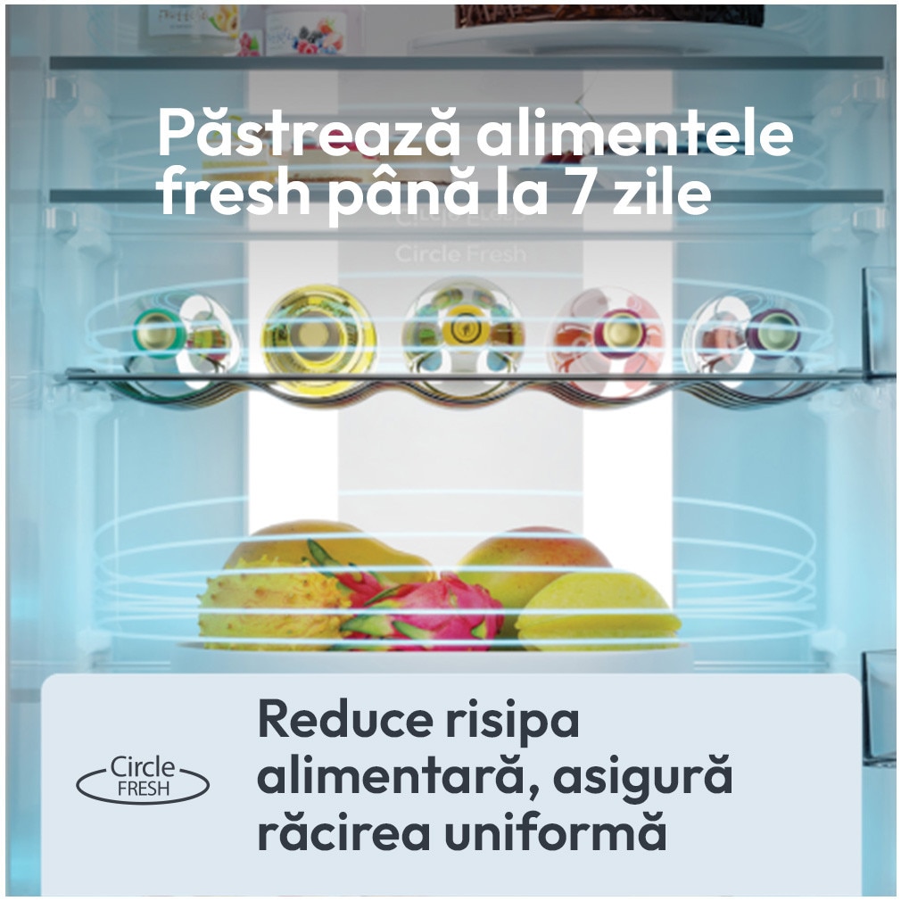 Combina frigorifica Candy, No Frost, 355 l, H 185 cm, Clasa E, Wi-Fi, Negru