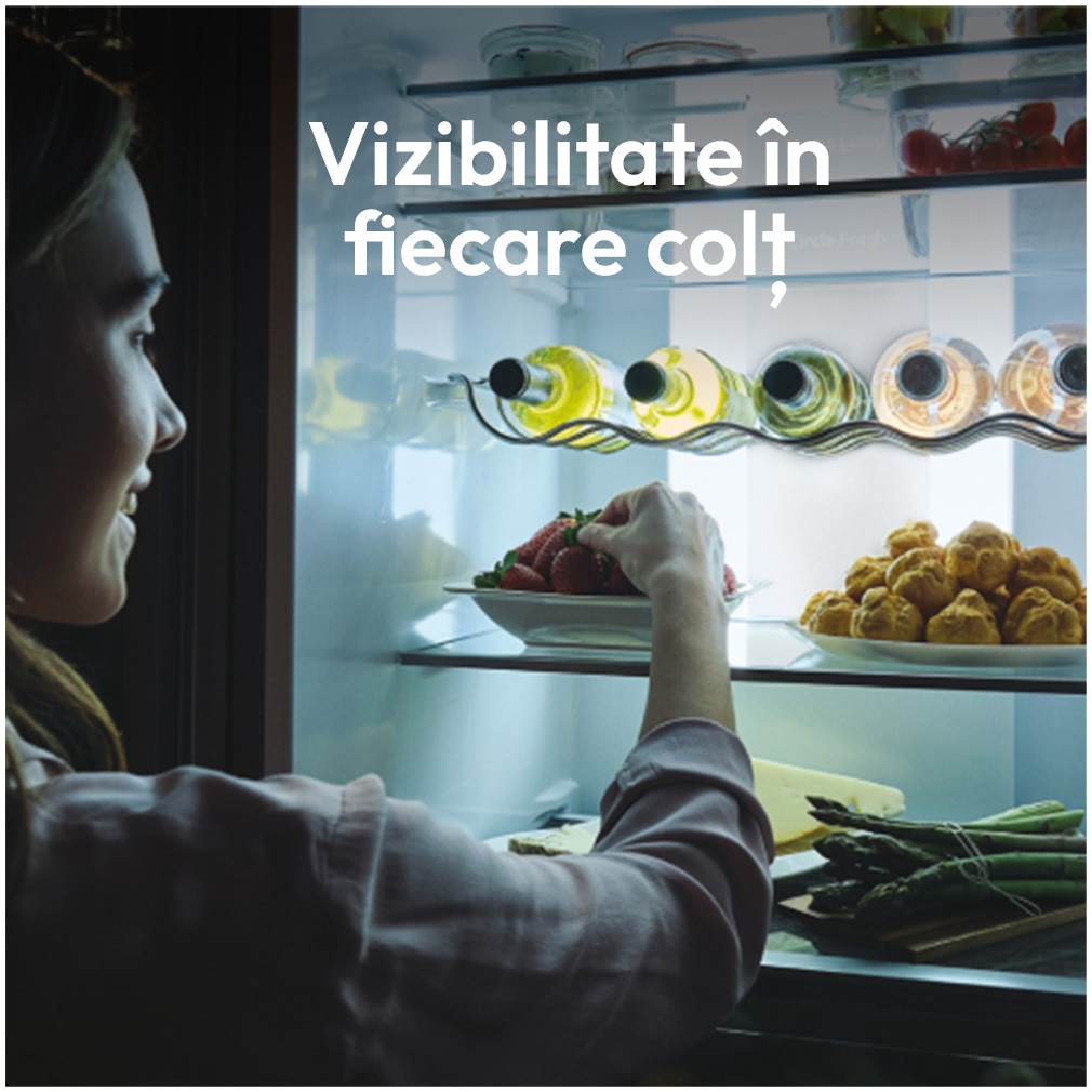 Combina frigorifica Candy, No Frost, 355 l, H 185 cm, Clasa E, Wi-Fi, Negru