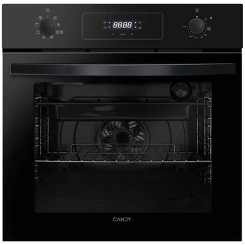 Cuptor electric incorporabil Candy F ACDI Z600 L, clasa A+, 70 litri, 8 functii, Display + 2 selectoare push&pull, curatare Aquactiva, tava Air Fry, negru