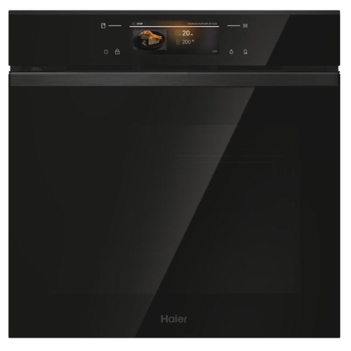 Фурна за вграждане Haier H6 ID68M5YTB, Електрическа, 78 литра, Клас A++, Многостепенна, WiFi свързаност/hOn приложение, 26 функции, Система Click&Clean, Пиролитично и хидролитично почистване, Телескопични водачи