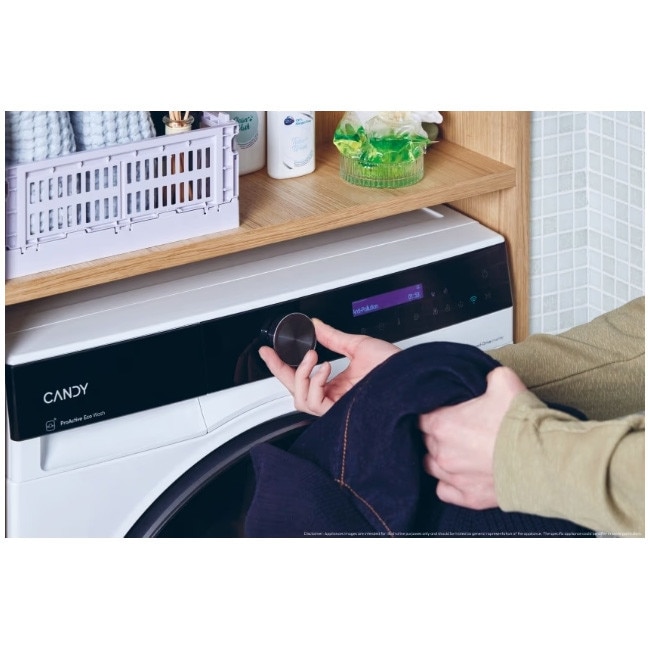 Masina de spalat rufe Candy BS B12B8-S, clasa energetica A-20%, 12 kg, 1400 rpm, Motor Inverter, ProActive EcoWash, conectivitate WiFi/ hOn app, XL Soft Drum, Clean Shield, alba