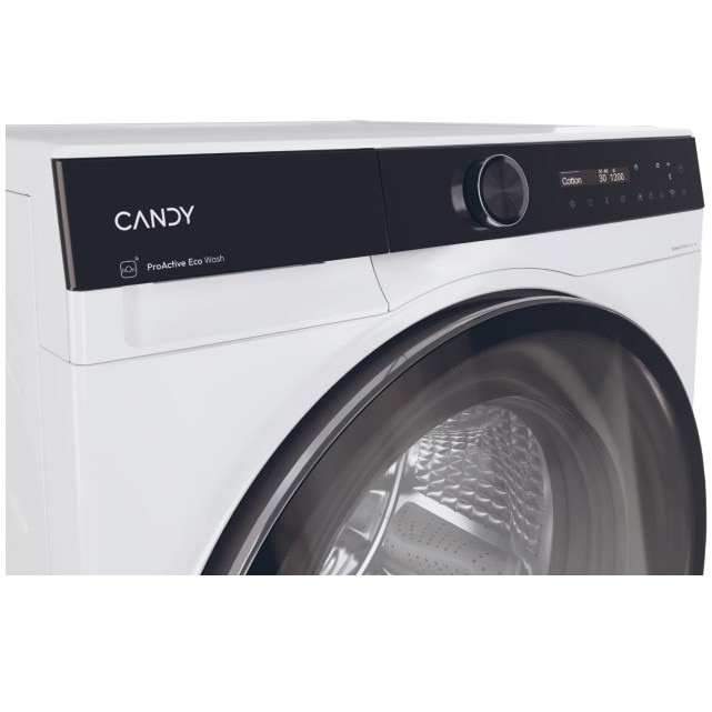 Masina de spalat rufe Candy BS B12B8-S, clasa energetica A-20%, 12 kg, 1400 rpm, Motor Inverter, ProActive EcoWash, conectivitate WiFi/ hOn app, XL Soft Drum, Clean Shield, alba