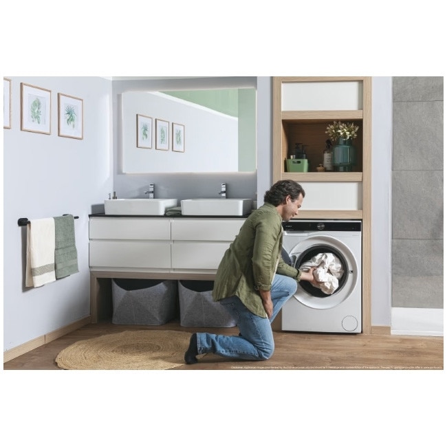 Masina de spalat rufe Candy BS B12B8-S, clasa energetica A-20%, 12 kg, 1400 rpm, Motor Inverter, ProActive EcoWash, conectivitate WiFi/ hOn app, XL Soft Drum, Clean Shield, alba