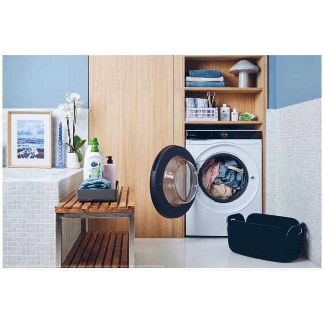 Masina de spalat rufe Candy BS B12B8-S, clasa energetica A-20%, 12 kg, 1400 rpm, Motor Inverter, ProActive EcoWash, conectivitate WiFi/ hOn app, XL Soft Drum, Clean Shield, alba