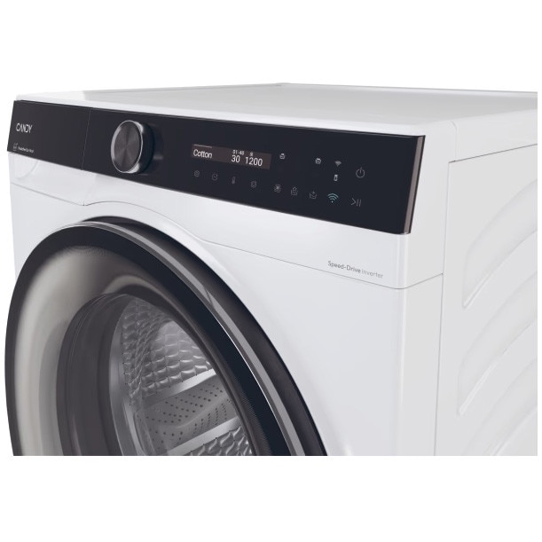 Masina de spalat rufe Candy BS B12B8-S, clasa energetica A-20%, 12 kg, 1400 rpm, Motor Inverter, ProActive EcoWash, conectivitate WiFi/ hOn app, XL Soft Drum, Clean Shield, alba