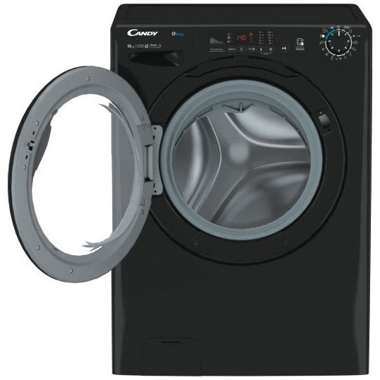 Masina de spalat rufe Candy Easy EY 12102DBBE/1-S, 10 Kg, 1200 RPM, Clasa E, cicluri rapide de spalare, 16 programe, Negru