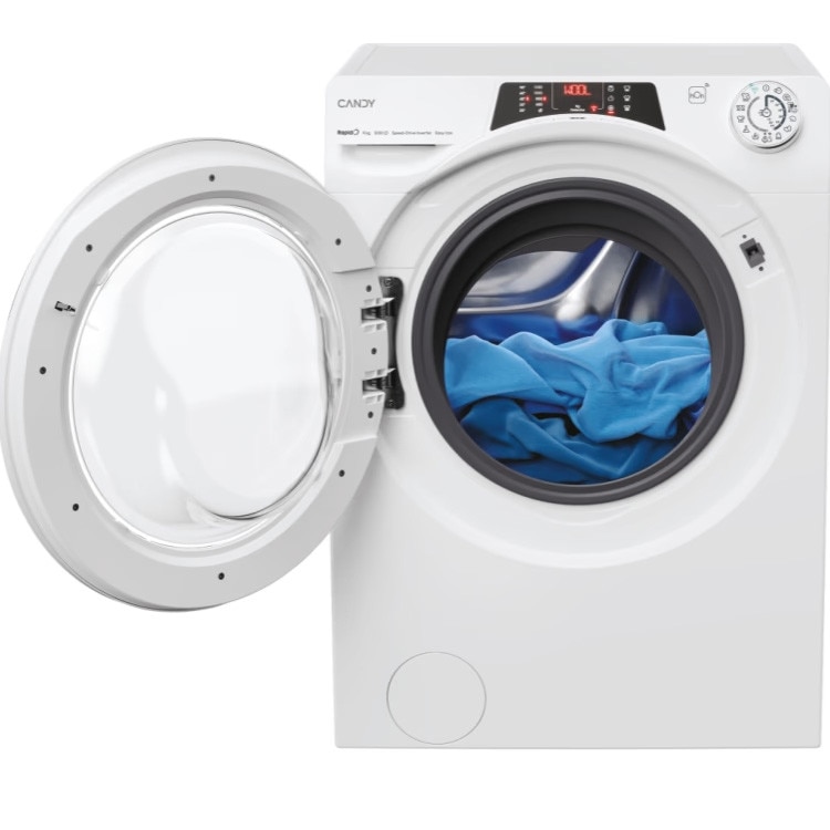 Masina de spalat Candy RO 1294DWMT/1-S, incarcare frontala, 9 kg, 1200 RPM, Clasa A, WiFi, 16 programe, Alb