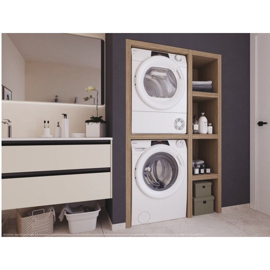 Masina de spalat Candy RO 1294DWMT/1-S, incarcare frontala, 9 kg, 1200 RPM, Clasa A, WiFi, 16 programe, Alb