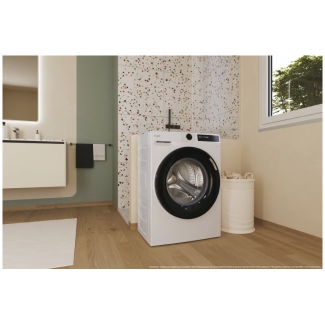 Masina de spalat rufe Candy Slim BR 48SBL6-S, clasa A-10%, 8 kg, 1400 rpm, Motor Inverter, Steam, Touch display, Soft Drum, Dual Spray, Programe rapide de spalare, Wifi, alba