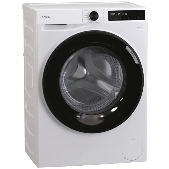 Masina de spalat rufe Candy Slim BR 48SBL6-S, clasa A-10%, 8 kg, 1400 rpm, Motor Inverter, Steam, Touch display, Soft Drum, Dual Spray, Programe rapide de spalare, Wifi, alba