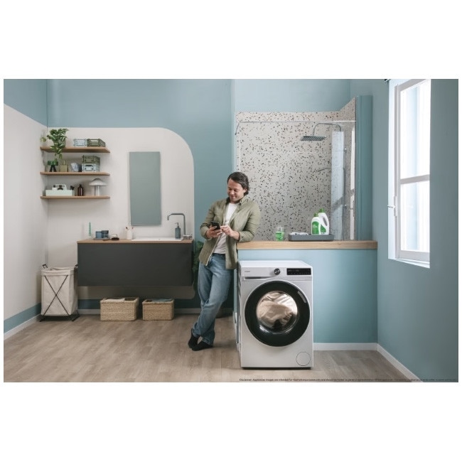 Masina de spalat rufe Candy Slim BR 48SBL6-S, clasa A-10%, 8 kg, 1400 rpm, Motor Inverter, Steam, Touch display, Soft Drum, Dual Spray, Programe rapide de spalare, Wifi, alba