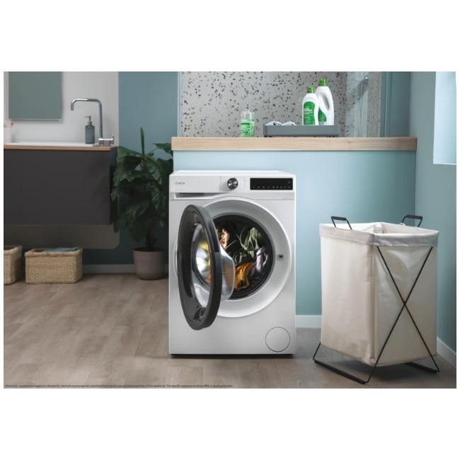 Masina de spalat rufe Candy Slim BR 48SBL6-S, clasa A-10%, 8 kg, 1400 rpm, Motor Inverter, Steam, Touch display, Soft Drum, Dual Spray, Programe rapide de spalare, Wifi, alba