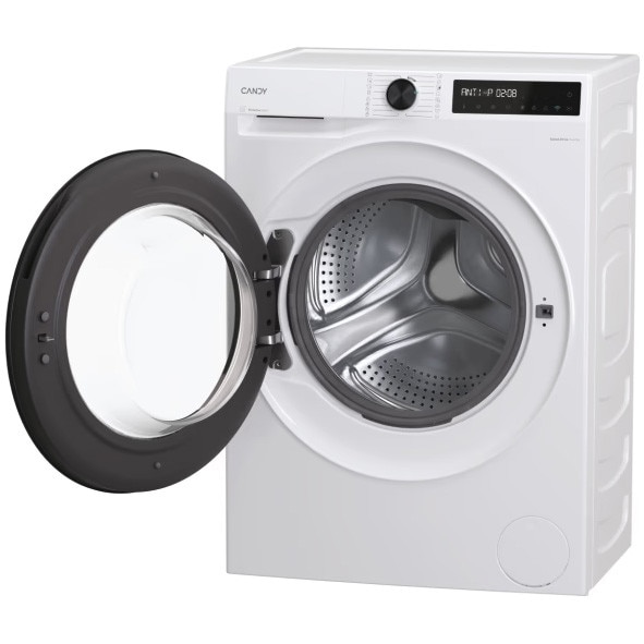 Masina de spalat rufe Candy Slim BR 48SBL6-S, clasa A-10%, 8 kg, 1400 rpm, Motor Inverter, Steam, Touch display, Soft Drum, Dual Spray, Programe rapide de spalare, Wifi, alba