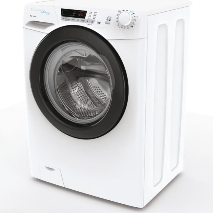 Masina de spalat rufe Candy Ultra HCU1282DB/1-S, 8 kg, 1200 RPM, 16 programe, Clasa D, Kilo Detector, Functie Calcare usoara, Alb