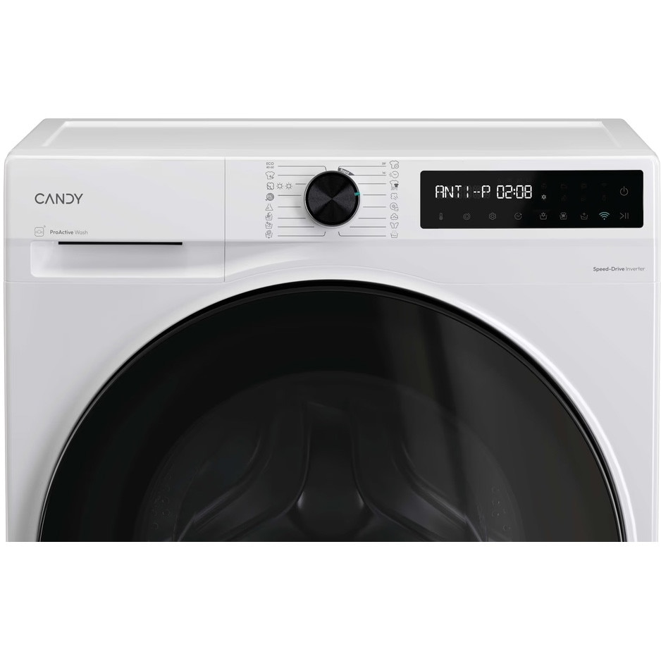 Masina de spalat rufe cu uscator Candy BWR 485SBL6-S, clasa energetica A-10%/E, 8+5 kg, 1400 rpm, Motor Inverter, ProActive Wash, Slim, conectivitate WiFi/ hOn app, XL Soft Drum, Clean Shield, alba