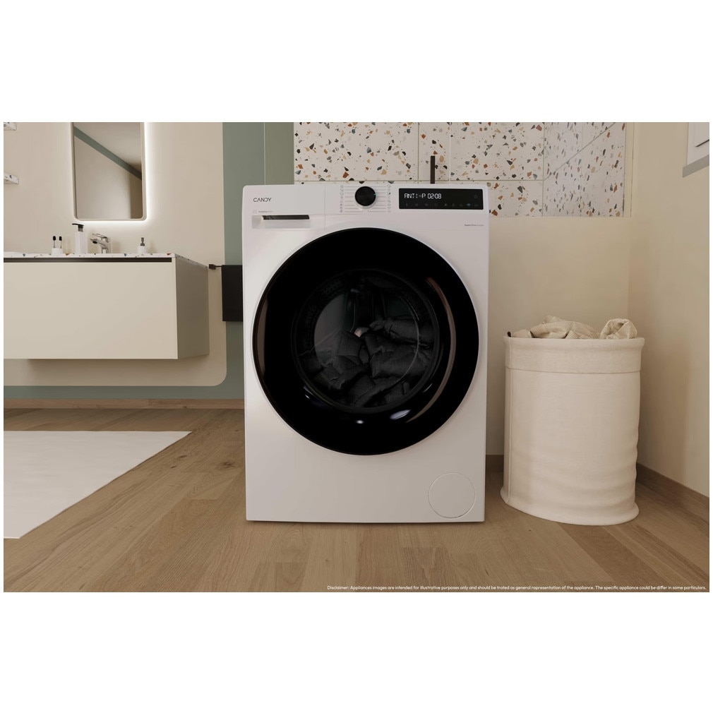 Masina de spalat rufe cu uscator Candy BWR 485SBL6-S, clasa energetica A-10%/E, 8+5 kg, 1400 rpm, Motor Inverter, ProActive Wash, Slim, conectivitate WiFi/ hOn app, XL Soft Drum, Clean Shield, alba