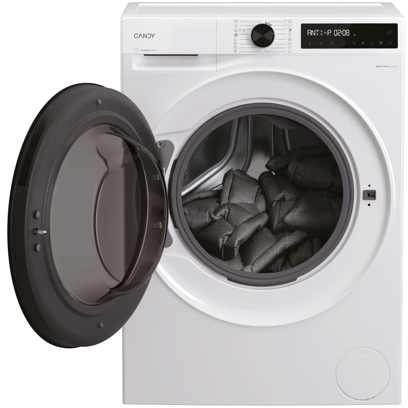Masina de spalat rufe cu uscator Candy BWR 485SBL6-S, clasa energetica A-10%/E, 8+5 kg, 1400 rpm, Motor Inverter, ProActive Wash, Slim, conectivitate WiFi/ hOn app, XL Soft Drum, Clean Shield, alba