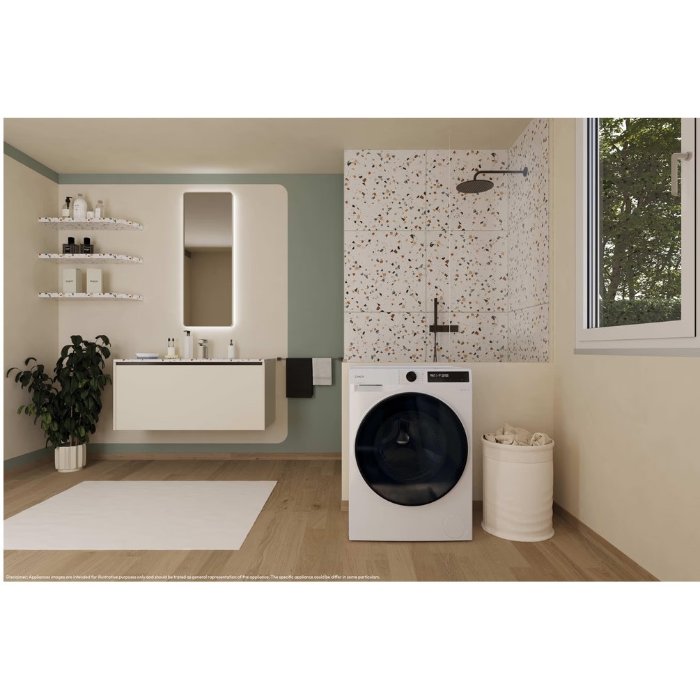 Masina de spalat rufe cu uscator Candy BWR 485SBL6-S, clasa energetica A-10%/E, 8+5 kg, 1400 rpm, Motor Inverter, ProActive Wash, Slim, conectivitate WiFi/ hOn app, XL Soft Drum, Clean Shield, alba