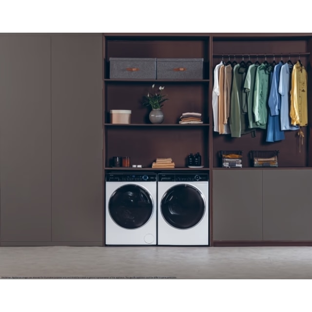 Masina de spalat rufe Haier HW100-B14979NU1S, motor Direct Motion, clasa A-10%, 10 kg, 1400 rpm, conectivitate WiFi/ hOn app, ABT, Refresh, Anti-Crease, Smart Dual Spray, DrumLight, alba