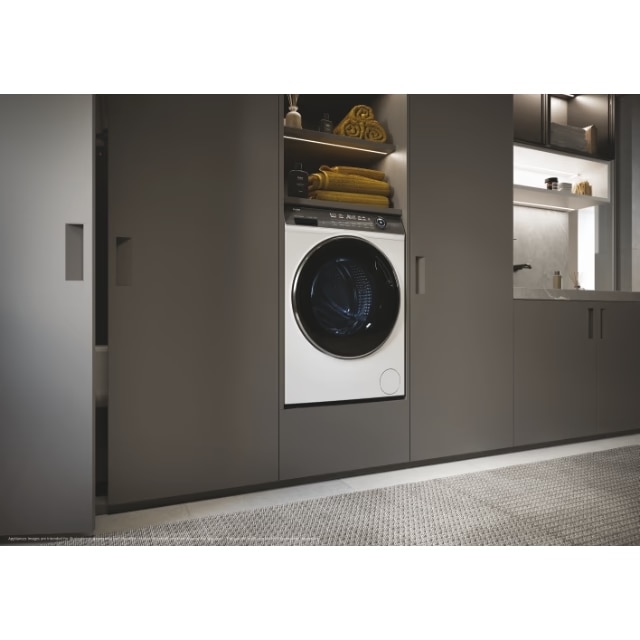 Masina de spalat rufe Haier HW100-B14979NU1S, motor Direct Motion, clasa A-10%, 10 kg, 1400 rpm, conectivitate WiFi/ hOn app, ABT, Refresh, Anti-Crease, Smart Dual Spray, DrumLight, alba
