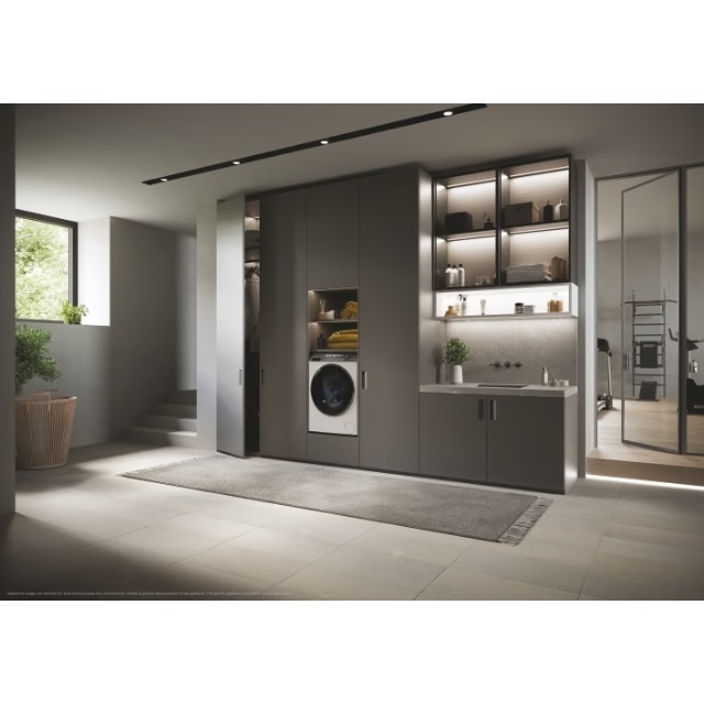 Masina de spalat rufe Haier HW100-B14979NU1S, motor Direct Motion, clasa A-10%, 10 kg, 1400 rpm, conectivitate WiFi/ hOn app, ABT, Refresh, Anti-Crease, Smart Dual Spray, DrumLight, alba
