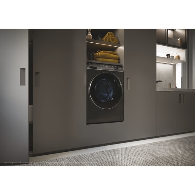 Masina de spalat rufe Haier HW80-B14979S8TUS, motor Direct Motion, clasa A, 8 kg, 1400 rpm, conectivitate WiFi/ hOn app, ABT, Refresh, Anti-Crease, Smart Dual Spray, DrumLight, antracit