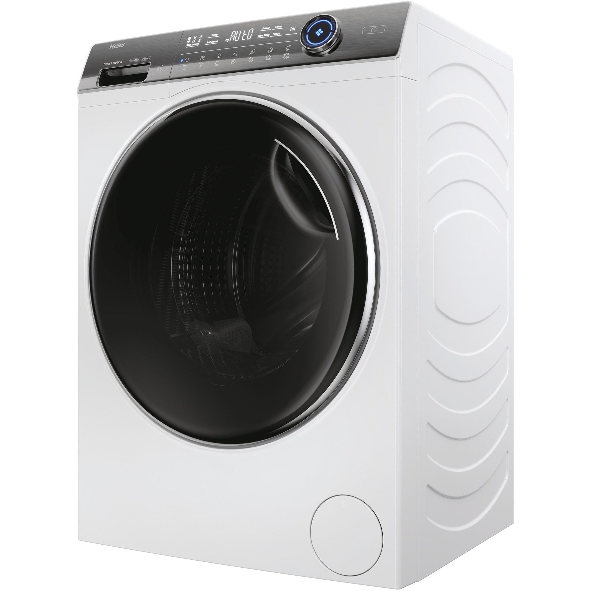 Masina de spalat rufe Haier HW80-B14979TU1-S, motor Direct Motion, clasa A, 8 kg, 1400 rpm, conectivitate WiFi/ hOn app, ABT, Refresh, Anti-Crease, Smart Dual Spray, DrumLight, alba