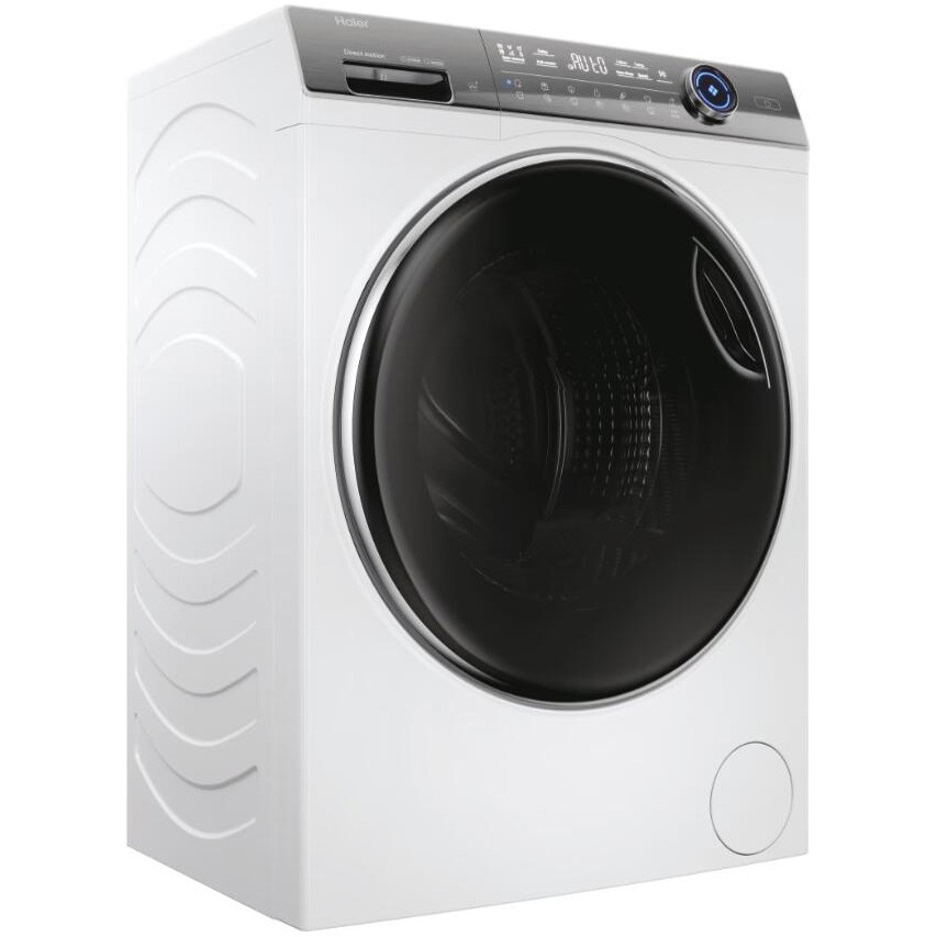Masina de spalat rufe Haier HW90-B14979EU1-S, motor Direct Motion, clasa A-10%, 9 kg, 1400 rpm, conectivitate WiFi/ hOn app, ABT, Refresh, Anti-Crease, Smart Dual Spray, DrumLight, alba